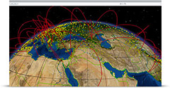 globe with data lines
