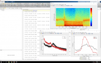 screenshot of data file and graphs