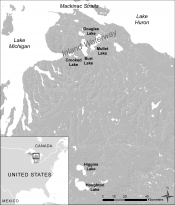 Map of Douglas and Burt Lakes study area