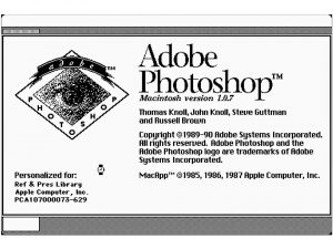 Screenshot of early Photoshop start-up window.