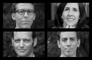 four BW headshots of event speakers