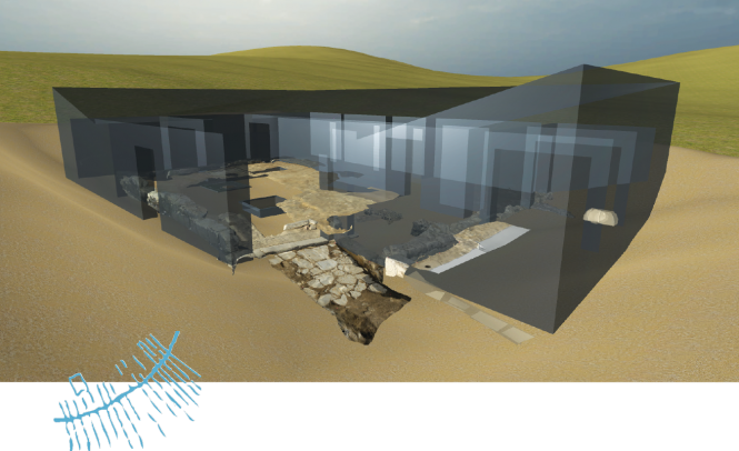 3D image of excavated Roman home.