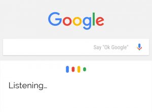 screenshot of Google Now voice search.