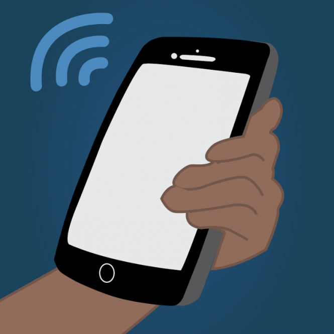 illustration of hand holdng a smartphone