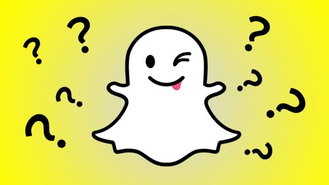 Snapchat surrounded by question marks