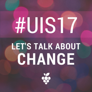 Unizin Innovation Summit logo: Let's talk about change