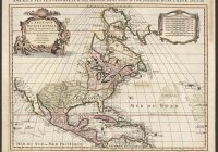 Photo of old map from 1700 showing North America.