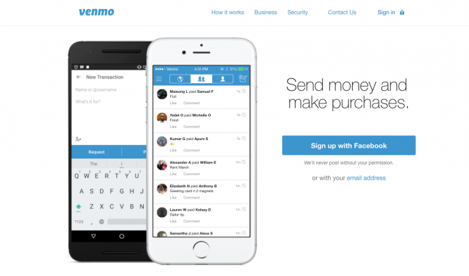 screenshot of vemno home page showing app on two phones