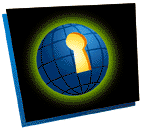 keyhole superimposed on a globe