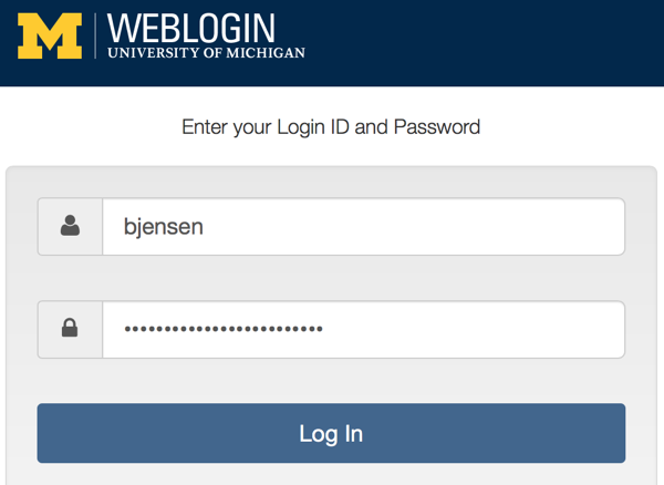 Weblogin page
