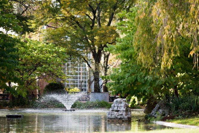 UM-Dearborn pond and fountain