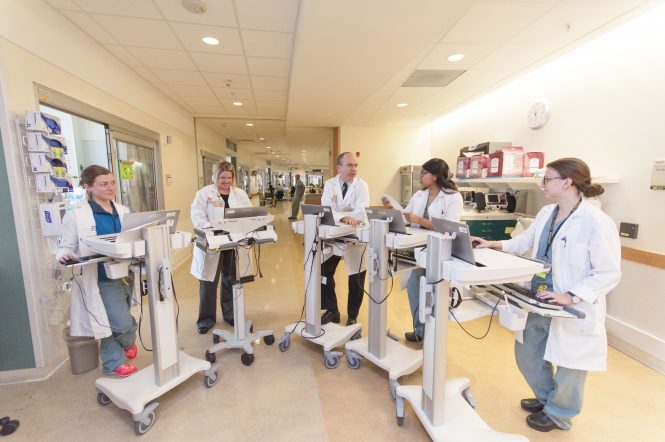 Physicians at computers
