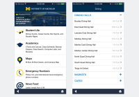 screenshots of Michigan Mobile app