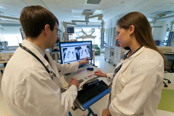 Physicians reviewing Xrays