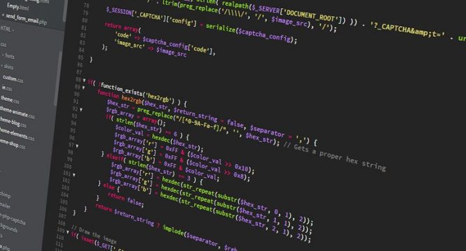 close up of computer screen with code