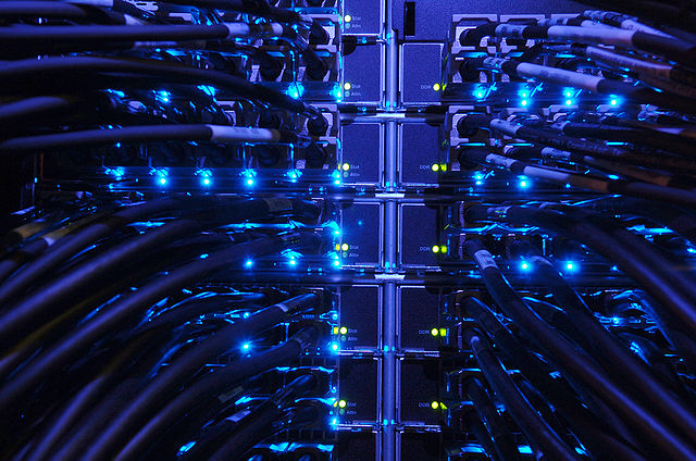 close up of servers racks