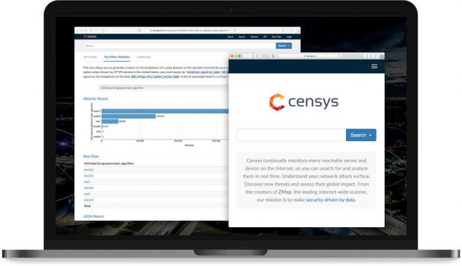 screenshot of Censys interface