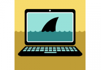 shark fin on computer screen