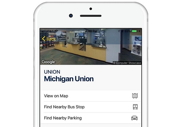 screenshot of Michigan app