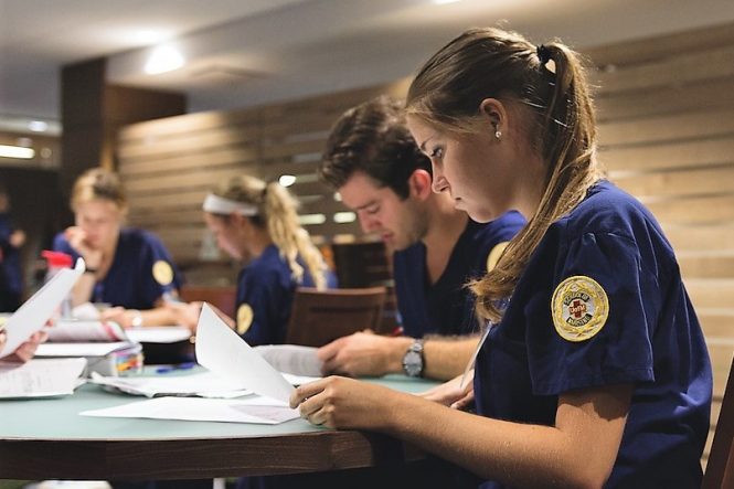 nursing students studying
