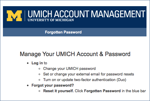 account management UI