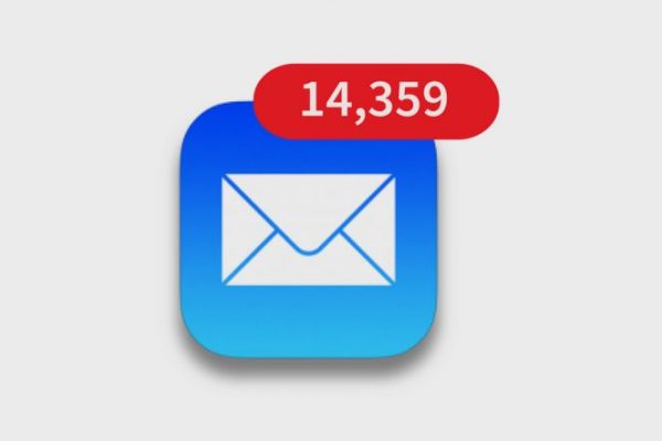 email icon showing 14,359 unread messages