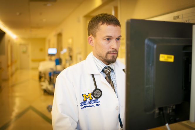 Doctor at computer