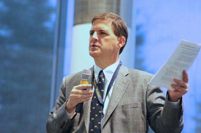 Ted Hanss presenting at the Michigan IT Symposium in 2014