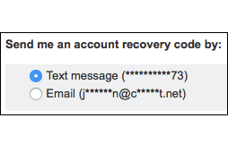 account recovery interface