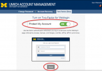 screenshot of Account Management interface to turn on two-factor