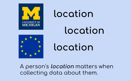 Block M & EU logo. location, location, location. A person's location matters when collecting data about them.