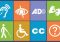 A series of icons that depict vision, hearing, and mobility represent digital and web accessibility