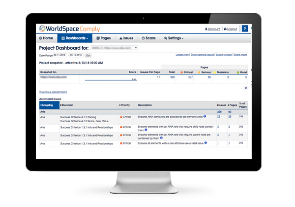 computer monitor showing Comply software UI