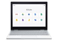 lap top with GSuite icons on screen
