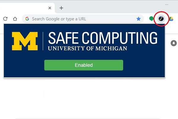 screenshot of extension activation pop up