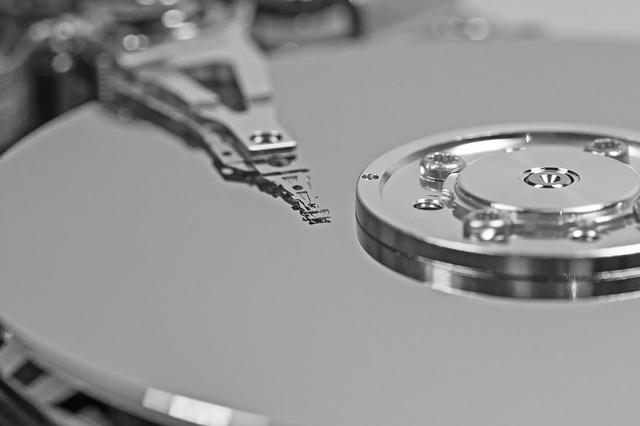 close up of read head in hard drive