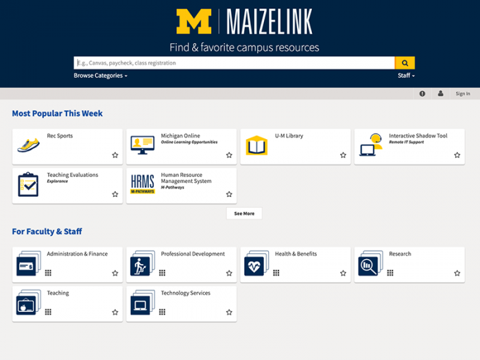 MaizeLink landing page