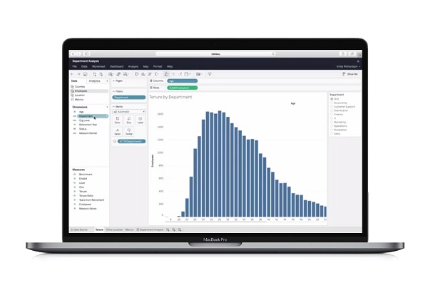 screenshot of tableau UI on lapop