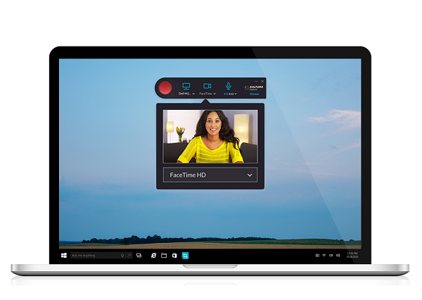 image of woman on a laptop using FaceTime