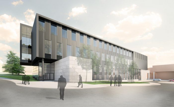 rendering of new wing of Flint campus Murchie Science Building