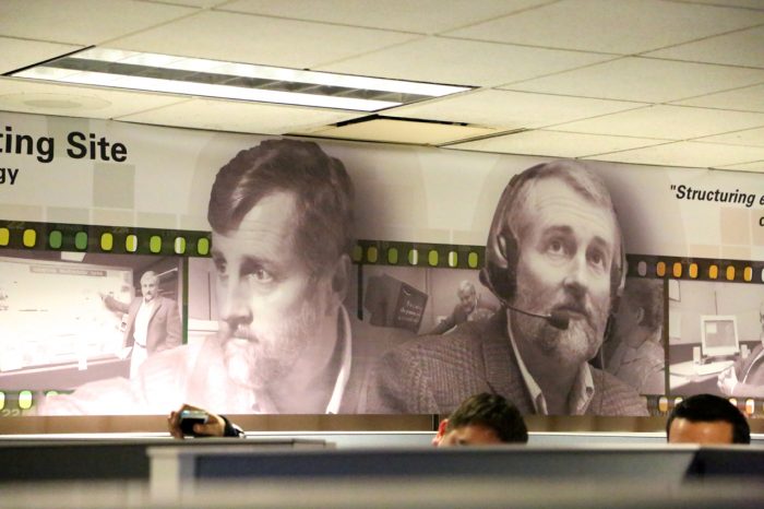 wall of Knox Center showing images of James Knox