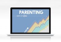 laptop screen that says "parenting" with image of graph