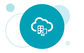 illustration of cloud image with a person and building inside it