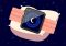 A drawing of an Apple Watch wrapped around a drawing of a pillow against a night sky.