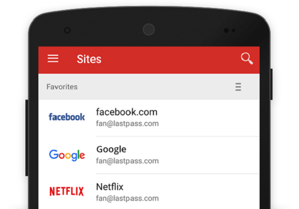 Lastpass mobile UI
