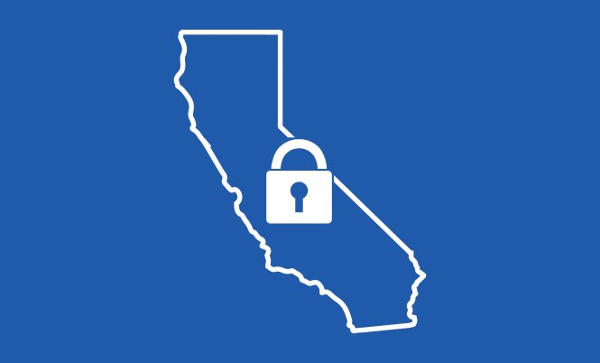 outline of state of CA with lock superimposed