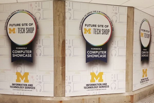 Tech Shop construction photo. Sign: Future site of Tech Shop.