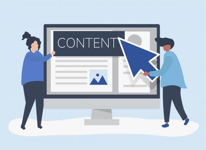 People with digital content creation concept