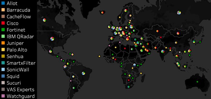map of the world showing censorship activity