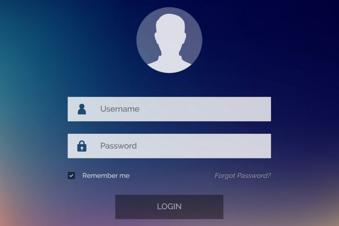 modern login form interface design with username and password